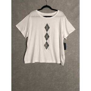 Tommy Hilfiger Women's 2X Short Sleeve Crew Neck T-Shirt White NEW